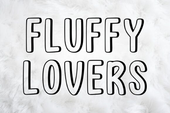 Fluffy Lovers: A Charming Outline Font for Playful Design